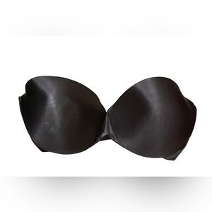Sweet Nothings By Maidenform Black Satin Strapless Bra Padded 38D